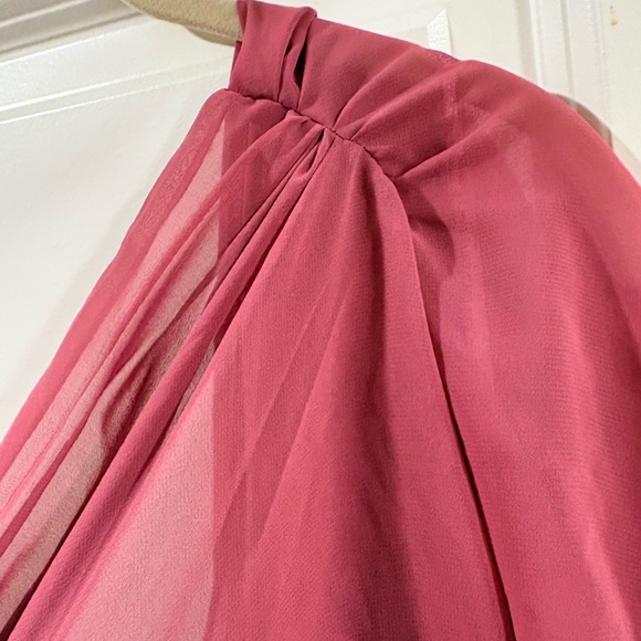 Mori Lee One-Shoulder Dress in Rose wood pink - Picture 13 of 16